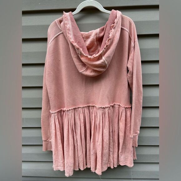 New Free People Summer Dreams pink oversized size S hoodie sweatshirt NWT - Picture 4 of 8